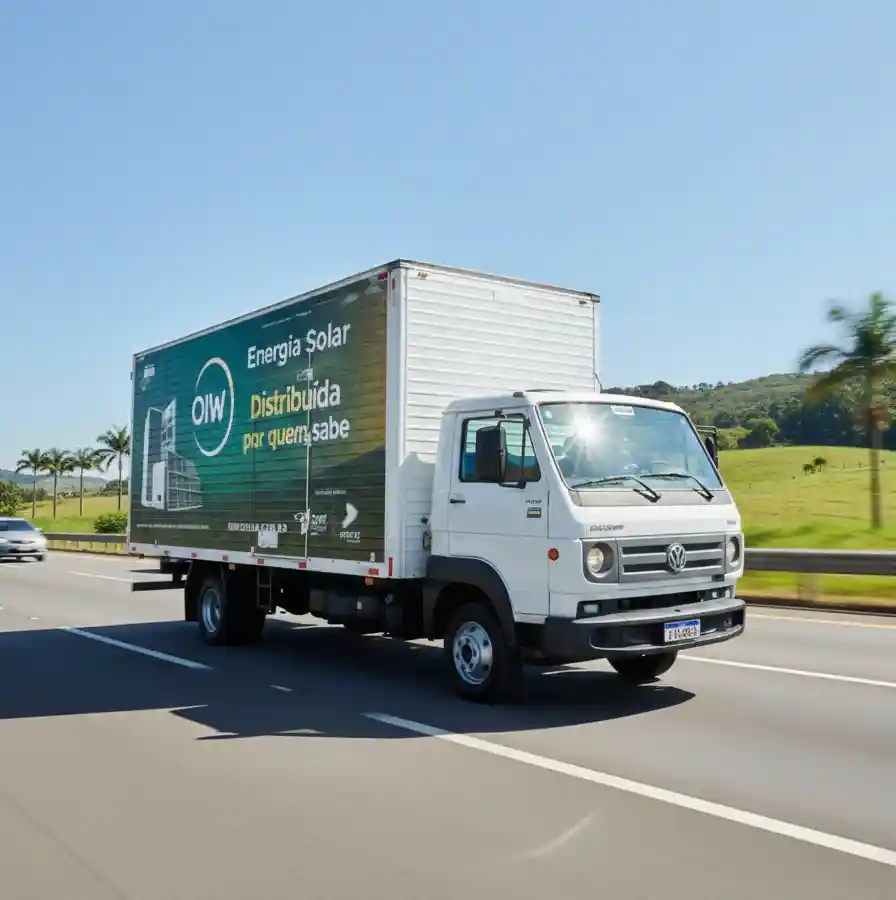 Caminhão da OIW realizando entrega